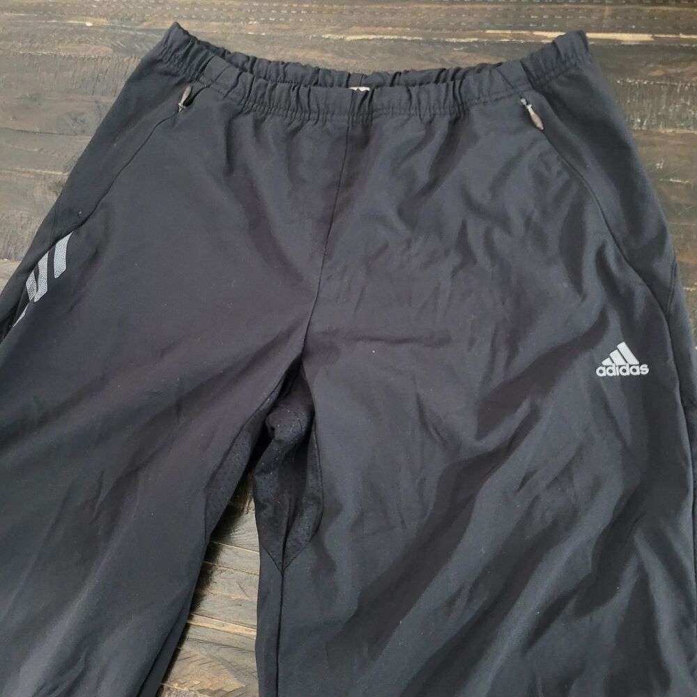 Adidas ClimaCool Track Pants Men’s Medium Black Ankle Zip Athletic Sweatpants